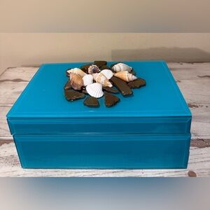 American Atelier Jewelry Trinket Box with Shell Accents